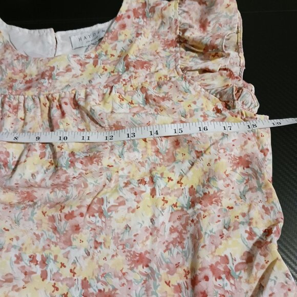 Hayden Los Angeles Floral Ruffle Sleeve Tiered Dress Pink Multi Size S - Picture 12 of 13